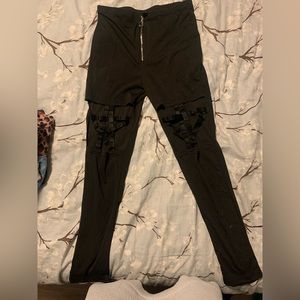 Pentagram zip up leggings.